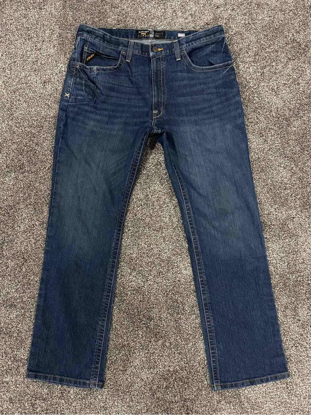 Ariat Jeans Men 38x34 Blue Rebar M4 Relaxed Bootcut DuraStretch Edge Denim Bodie